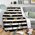 classy flamingos fleece throw blanket 0