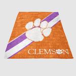 clemson tigers logo repeat soft fleece blanket 0