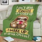 coffee sloth fleece throw blanket 0