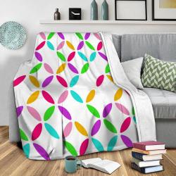 Colour Block Fleece Throw Blanket Meaningful Gift For Halloween Christmas