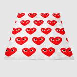 comme des garcons play red logo soft fleece blanket 0