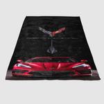 corvette stingray c8 red car 1 soft fleece blanket 0