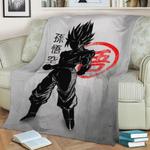 crimson goku fleece throw blanket 0