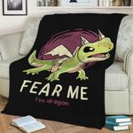 cute dragon motivational fleece throw blanket 0