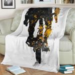 cycling gold and black fleece throw blanket 0