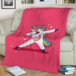 dabbing unicorn fleece throw blanket 0