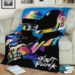 daft punk popart fleece throw blanket 0