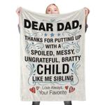 dear dad love always fleece throw blanket 0