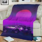 delorean dmc mcfly fleece throw blanket 0