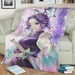 demon slayer shinobu kocho fleece throw blanket 0