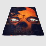 denver broncos skull soft fleece blanket 0