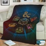 dice set blue fleece throw blanket 0