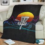 disc golf sunset fleece throw blanket 0