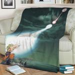dragon ball z kamehameha fleece throw blanket 0