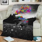 elephant color splash fleece throw blanket 0