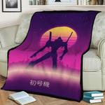 eva in retro fleece throw blanket 0