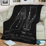 falcon 9 x dragon 2 fleece throw blanket 0