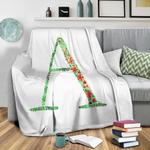 floral monogram letter a fleece throw blanket 0