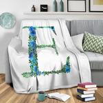 floral monogram letter e fleece throw blanket 0