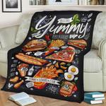 food restaurant cafe chalk fleece throw blanket 0