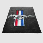 ford mustang gt carbon logo soft fleece blanket 0