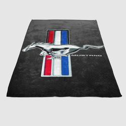 Ford Mustang Gt Carbon Logo Soft Fleece Blanket Meaningful Gift For Halloween Christmas