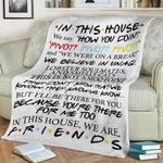 friends poster fleece throw blanket 0