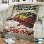 full metal jacket poster fleece throw blanket 0