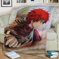 Gaara Anime Fleece Throw Blanket Meaningful Gift For Halloween Christmas