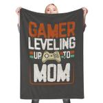 gamer leveling to mom fleece throw blanket 0