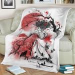 geisha dream fleece throw blanket 0