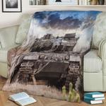 german main battle tank fleece throw blanket 0