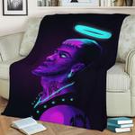 glow lil peep fleece throw blanket 0
