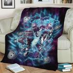 goku x vegeta ssj blue fleece throw blanket 0