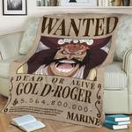gol d roger wanted poster fleece throw blanket 0