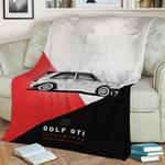 golf gti white fleece throw blanket 0