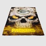 green bay packers skull soft fleece blanket 0