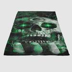 green bay skull on hand soft fleece blanket 0