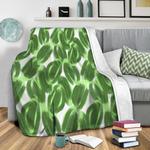 greenery leaves fleece throw blanket 0