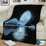 guitar skyline music fleece throw blanket 0