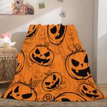 halloween pumpkin flannel fleece throw cosplay blanket comforter sets 0