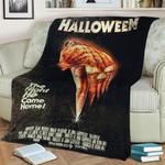 halloween vintage poster fleece throw blanket 0