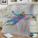 handballer colorful fleece throw blanket 0