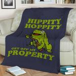 hippity hoppity frog meme fleece throw blanket 0