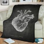 human heart fleece throw blanket 0