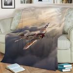 iconic p40 thunderbolt dubbed hun hunter at speed hig fleece throw blanket 0