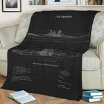 ijn yamato blueprint fleece throw blanket 0