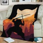 inosuke hashibira fleece throw blanket 0