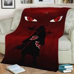 itachi uchiha sharingan fleece throw blanket 0