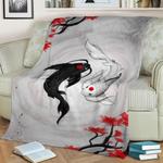 japanese koi fish vision fleece throw blanket 0